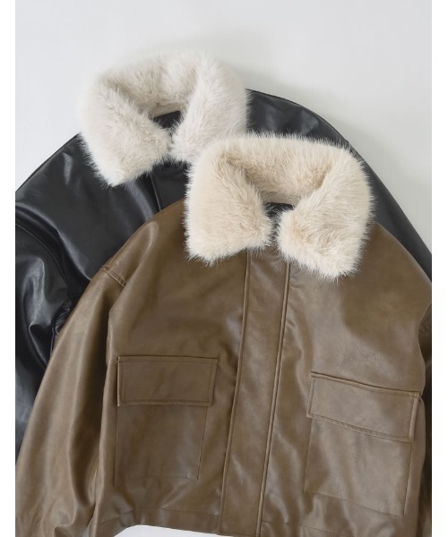 Re:EDIT（リエディ） レザージャケット ライダース 「裏ファー」2WAY