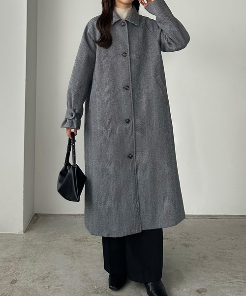 callautia（カラウティア） ステンカラーコート コート ヘリンボーン