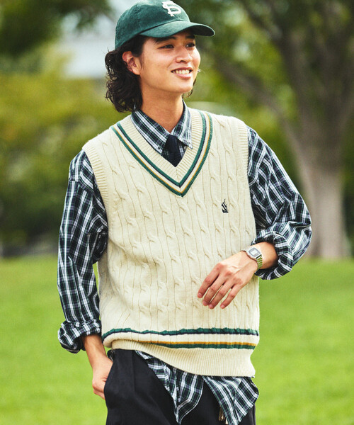 NAUTICA（ノーティカ） ベスト ジレ ケーブル編み チルデン ニット