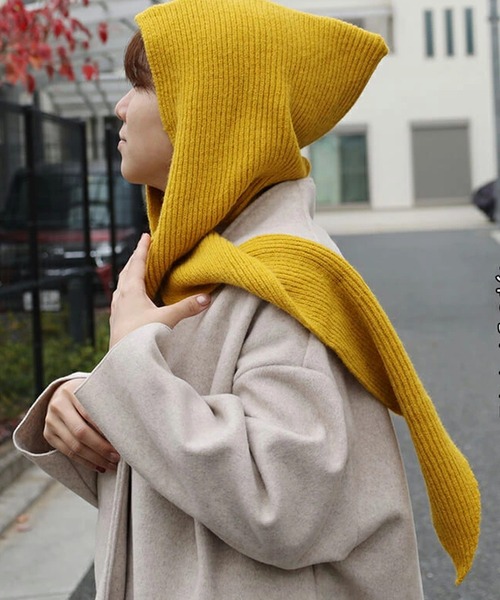 LUMIRA ネックウォーマー スヌード フード＆マフラーの2WAYニット