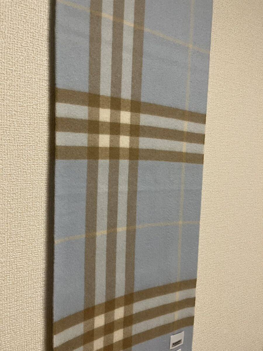 BURBERRY バーバリー マフラー カシミア100％ タグ付き未使用品 水色系