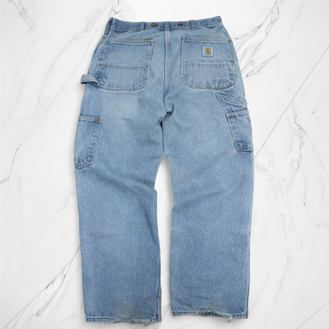古着 USA製 CARHARTT W34×L32 DOUBLE KNEE DENIM JEANS カーハート
