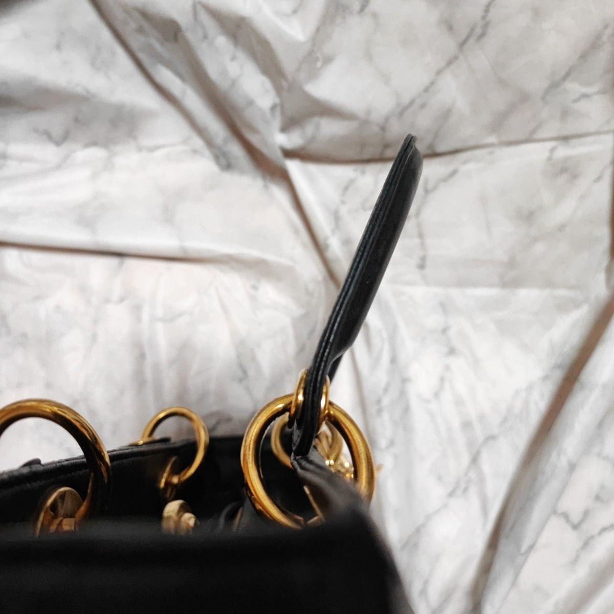 Christian Dior レディディオール カナージュ ラージ RU刻印 90s 黒