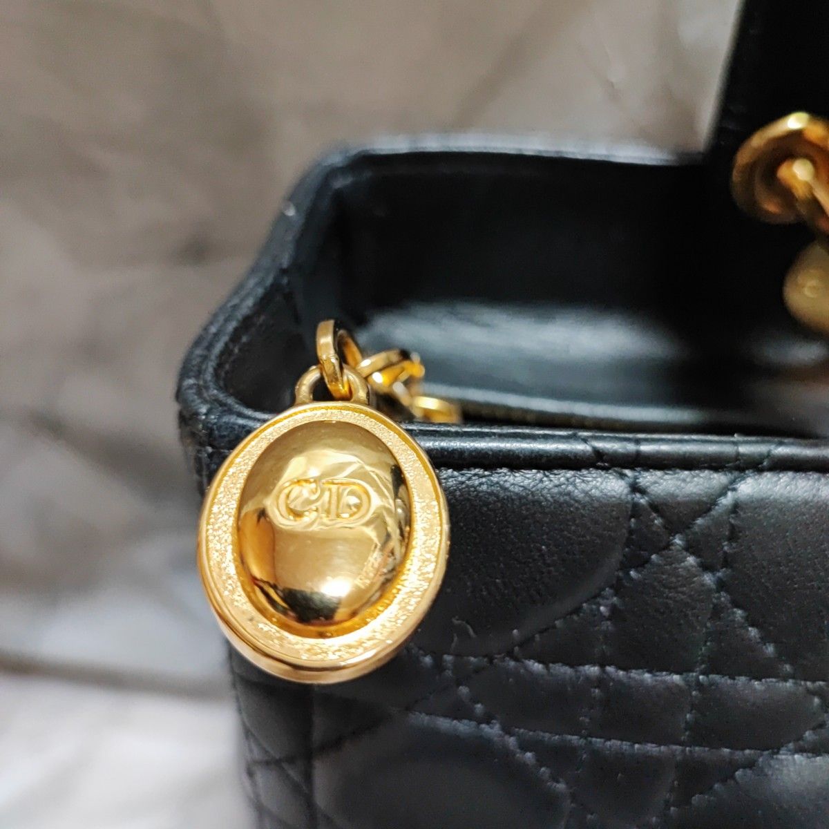 Christian Dior レディディオール カナージュ ラージ RU刻印 90s 黒