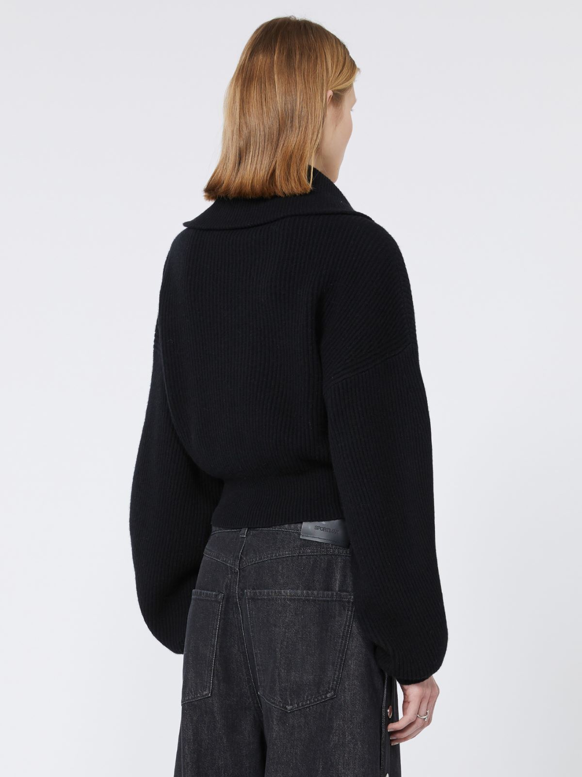 Cashmere-blend cardigan, black | Max Mara