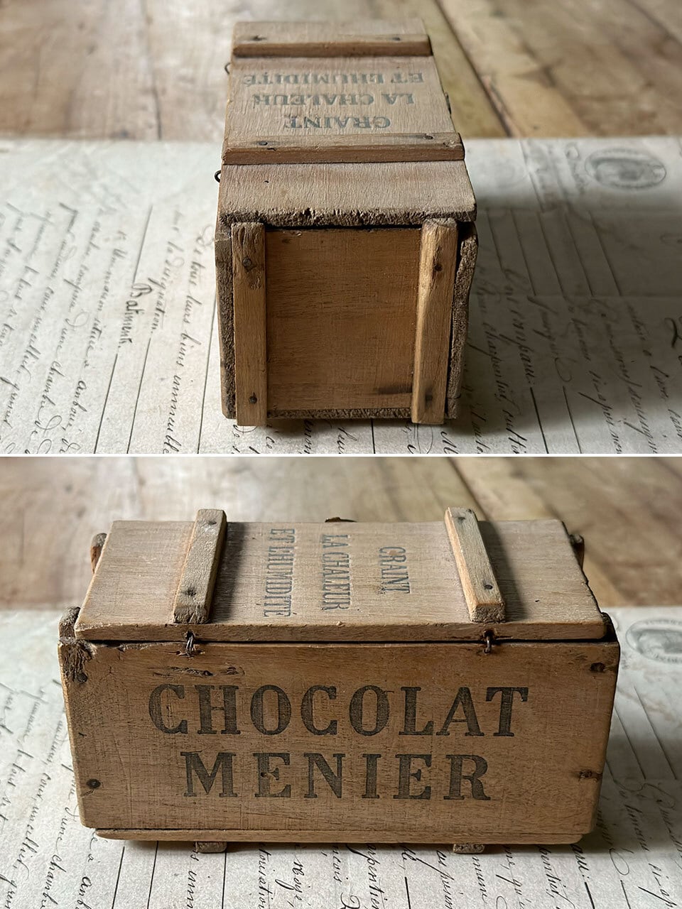 ショコラムニエの木箱 木製ボックス | Brocante de La Cocotte