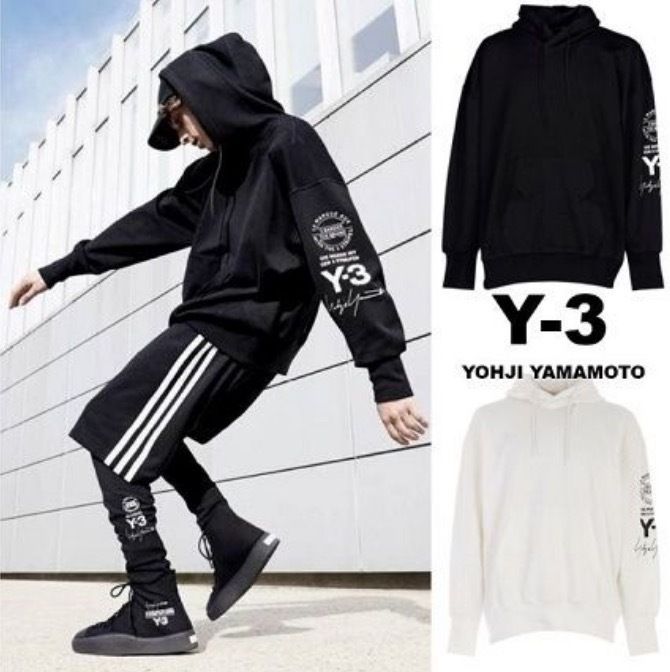 関税込】○Y-3 YOHJI YAMAMOTO○コットン ロゴ フーディ /2色 (Y-3