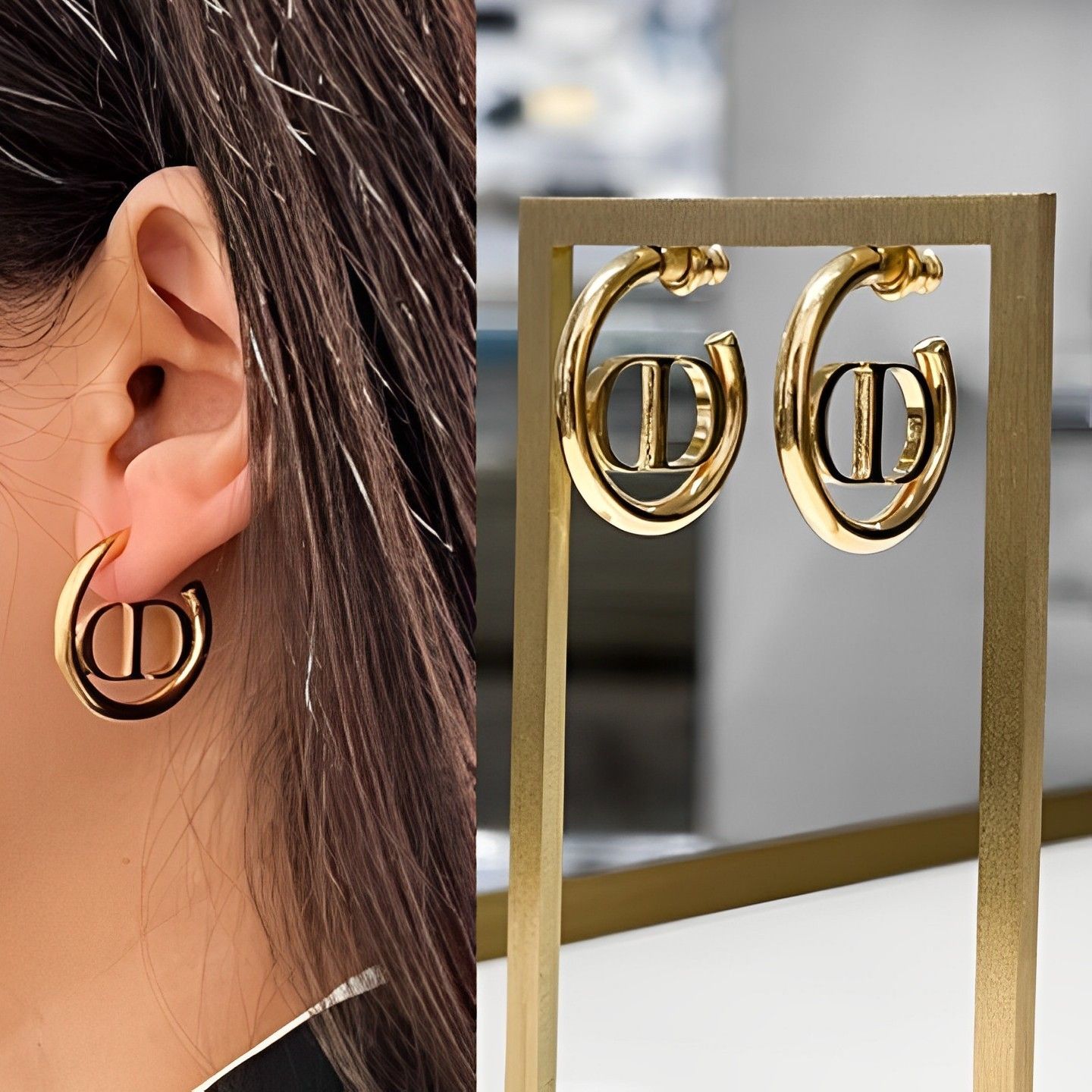 ギフトにも♪【Dior】《30 MONTAIGNE》CDロゴ フープピアス (Dior