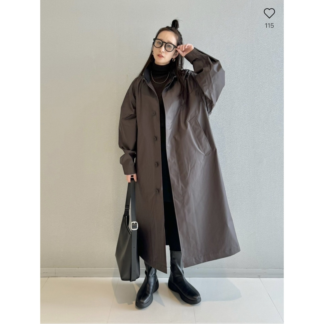 UNIQLO - UNIQLO U ユニクロU コーティングロングコート L ダーク