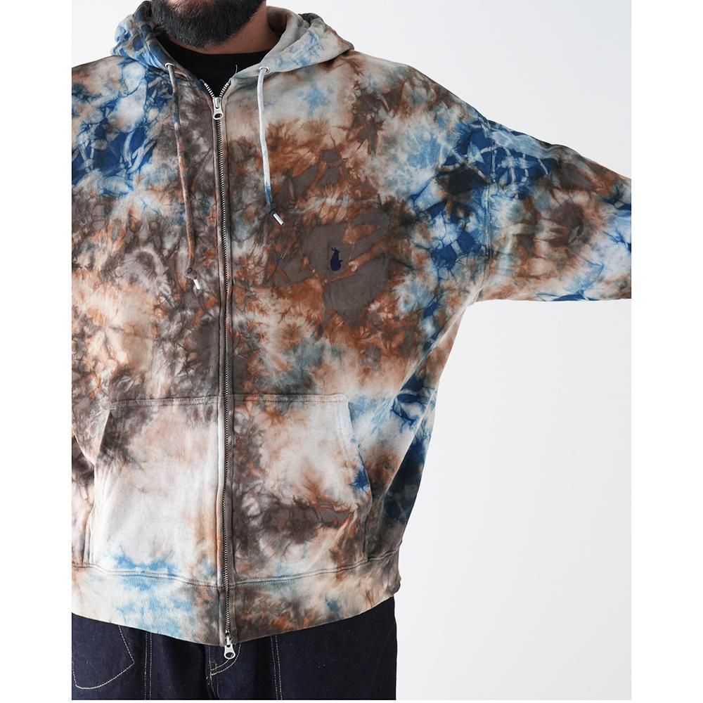 devadurga ( デヴァドゥルガ ) 藍染泥染めワイドジップパーカー SANGO