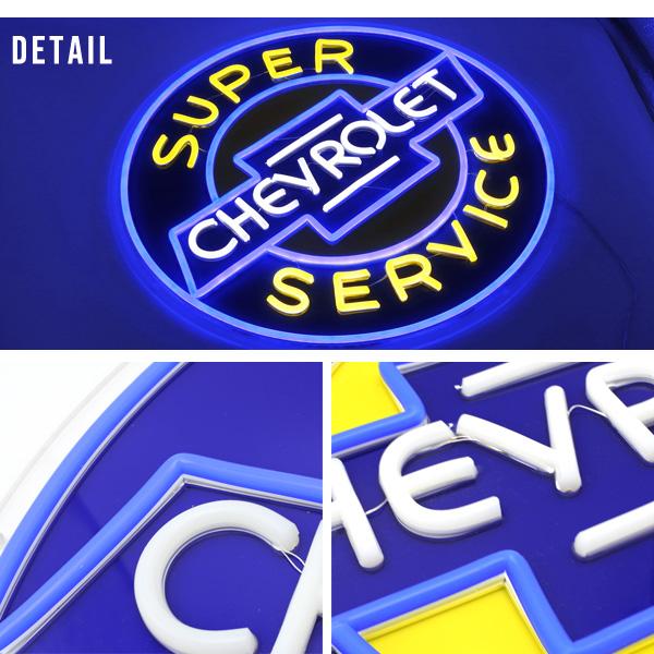 CHEVROLET ネオンサイン ブルー イエロー シボレー ボウタイ ロゴ