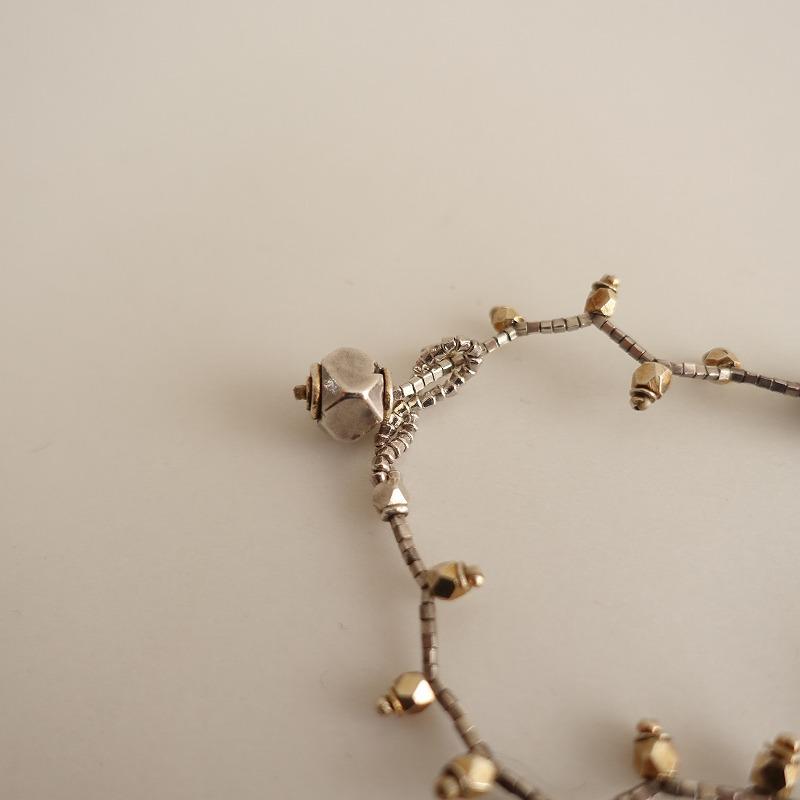 サムロ samlo *フラワーモチーフ ビーズブレスレット*銀シルバー