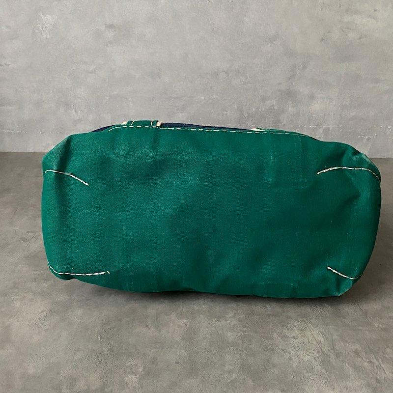 80'S L.L.BEAN Deluxe Tote Bag TALL SAIZE NAVY/GREEN 80年代