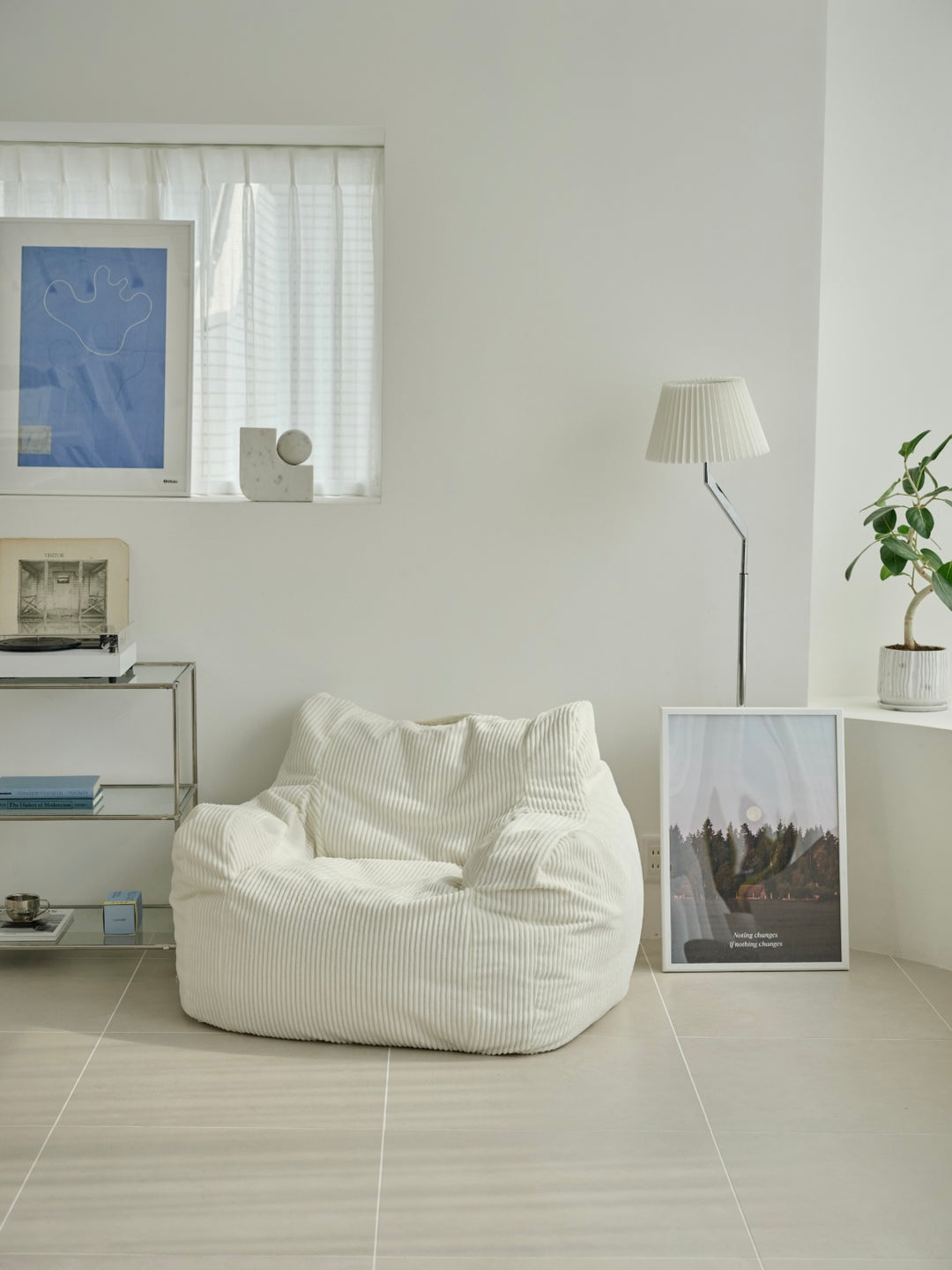 LOOSY 1人掛けビーズソファ Ivory｜1人用ソファ おしゃれ 一人暮らし