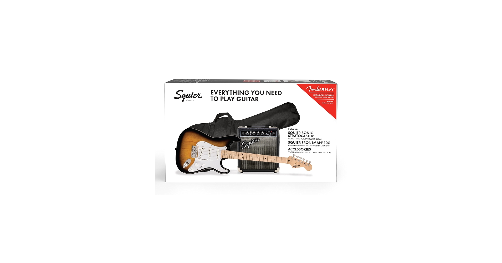 Amazon.com: Squier Sonic Series Stratocaster Pack - 2-color
