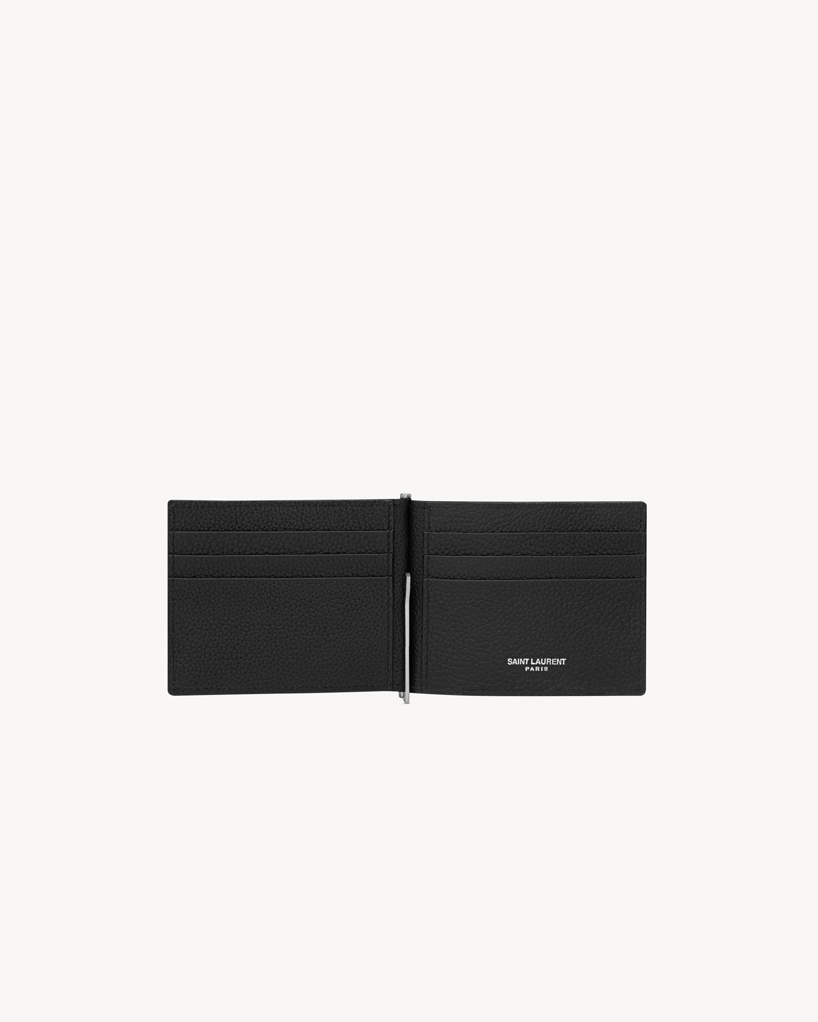 カサンドラ シャドウ SAINT LAURENT ビルクリップウォレット（グレイン
