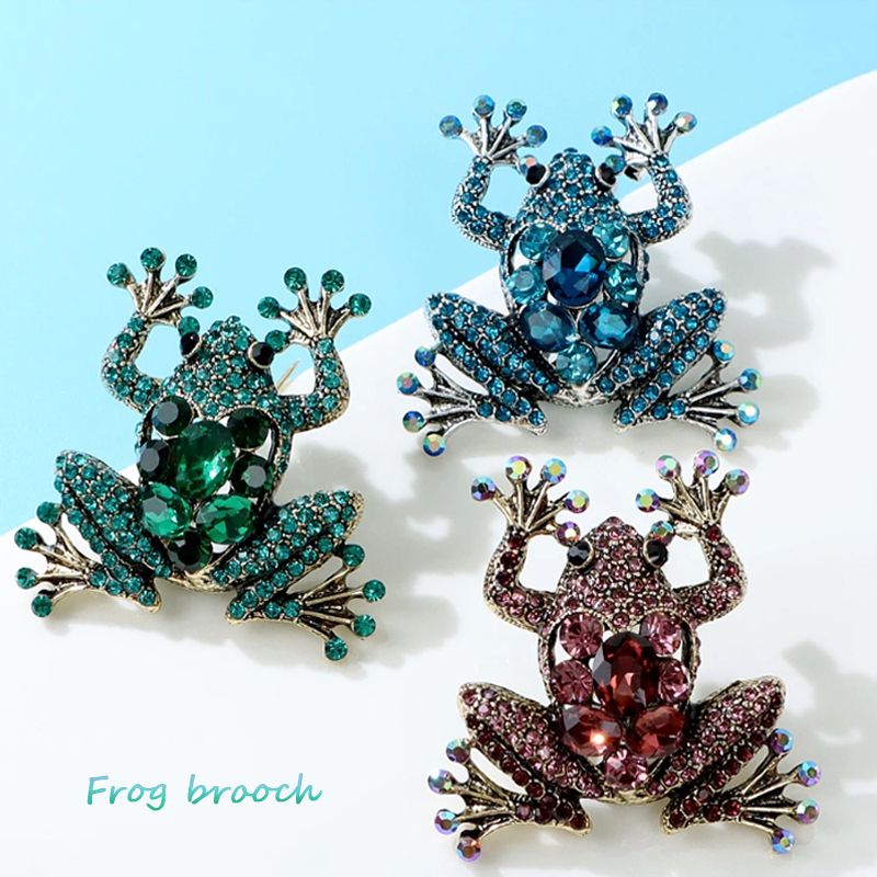 ブローチ ストールピン/キラキラカエルブローチ かえる 蛙 スカーフ