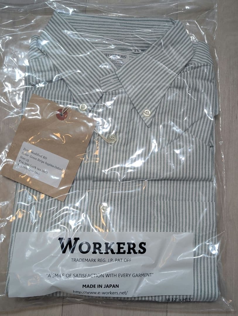 u*a様 WORKERS Modified BD ストライプシャツ M ワーカーズ WORKERS プレーン ストライプ モディファイド ボタンダウン