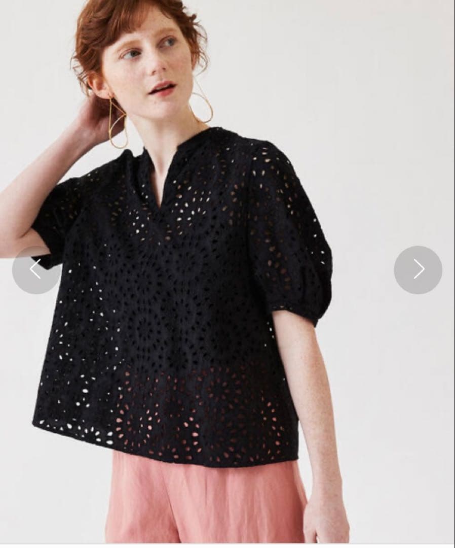 【新品未使用】Ballsey　コットンカットワークレースパフスリーブブラウス セール】 コットンカットワークレース パフスリーブブラウス （シャツ