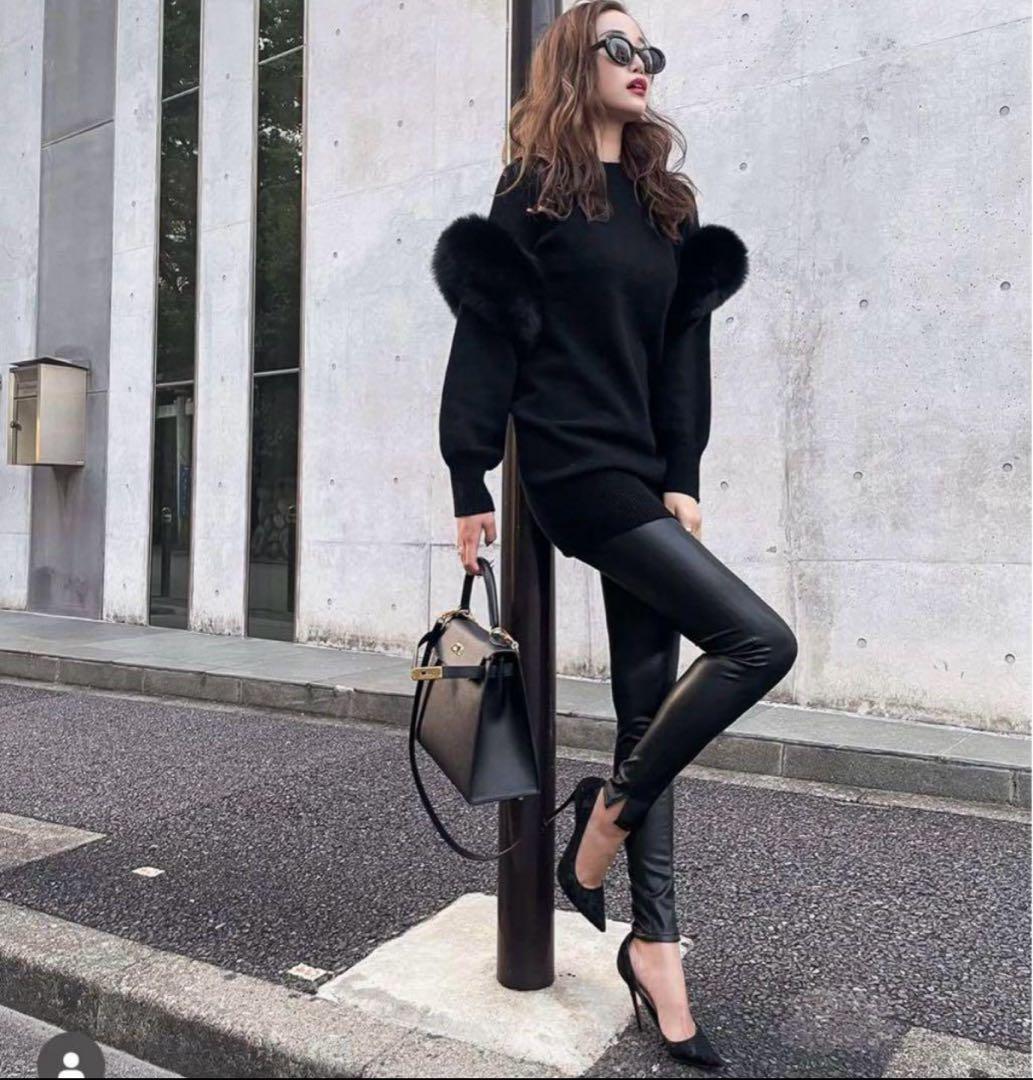 新品 sheller シェリエ レザーサイドスリットレギンス 新品 sheller シェリエ レザーサイドスリットレギンス