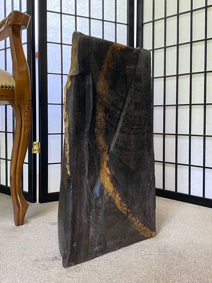 陶器　鑑賞用置物　花器　傘立て等 傘立て アンブレラスタンド 筒形 円筒形 陶器 ブルー 青色 花柄