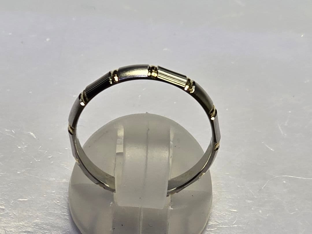 ゆかセリーヌ プラチナPt850/K18 3.5g 17号ストライプリング