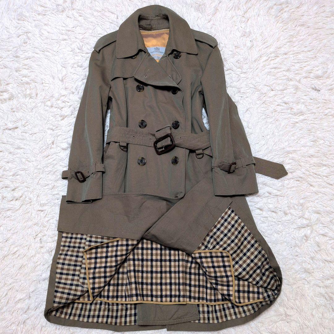 【美品】アクアスキュータム☆玉蟲色　ライナー　ベルト　ダブル　トレンチコート Aquascutum（アクアスキュータム） 美品 ライナー付き ベルテッド