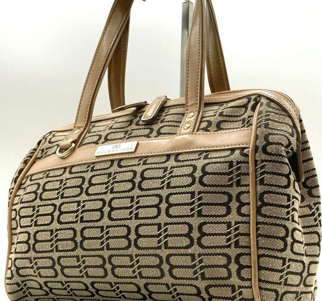 バレンシアガ ミニボストンバッグ BB 総柄 キャンバス レザー ロゴプレート バレンシアガ BALENCIAGA ザ・マトラッセ ハンドバッグ ミニボストン