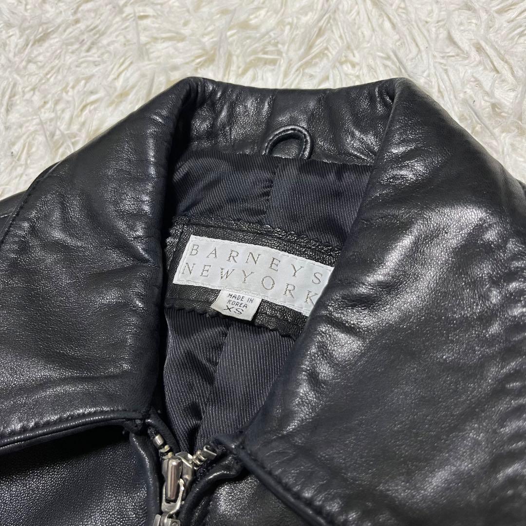 美品 バーニーズニューヨーク ラムレザー 羊革 レザージャケット