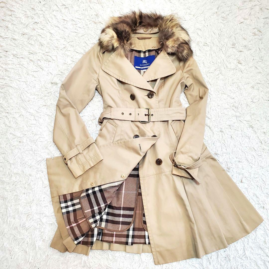 美品 バーバリーロンドン トレンチコート プリーツ ライナー付　ノバチェック burberry/バーバリー通販 | ロング チェックカラー トレンチコート