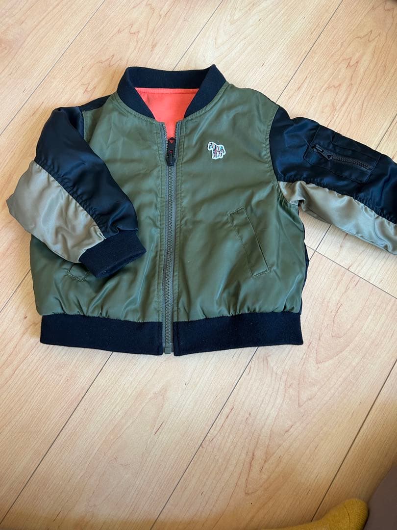 ポールスミス　ミリタリージャケット　ジャンパー　90 リバーシブル リバーシブルジップパーカ(90cm 紺): キッズ - ナルミヤ オンライン