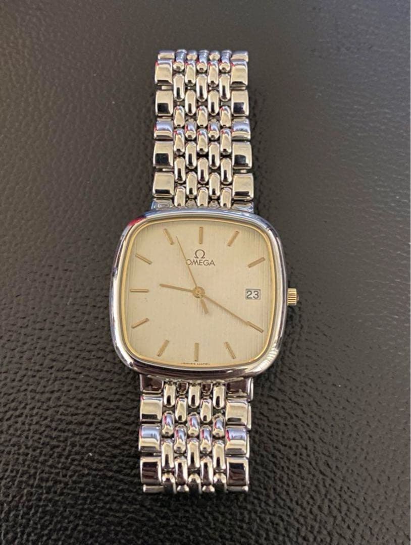 オメガ　デビル　デヴィル　de vile スクエア OMEGA オメガ DE VILLE デビル スクエア ウォッチ 腕周り ゴールド