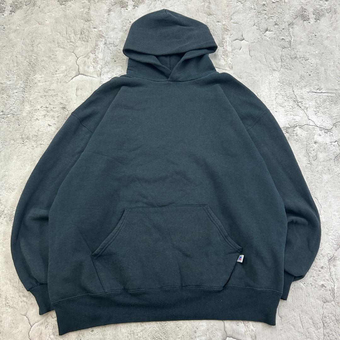 玉*隊様 USA製　ラッセルアスレチック　前V 　ブランク　パーカー　古着　ブラ 中古・古着通販】RUSSELL ATHLETIC (ラッセルアスレチック) ダブル