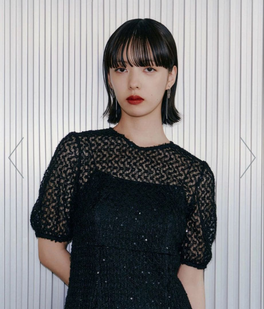 美品❣️ kaene スパンコールドレス kaene（カエン） ドレス 「kaene」スパンコール刺繍ドレス/ワンピース