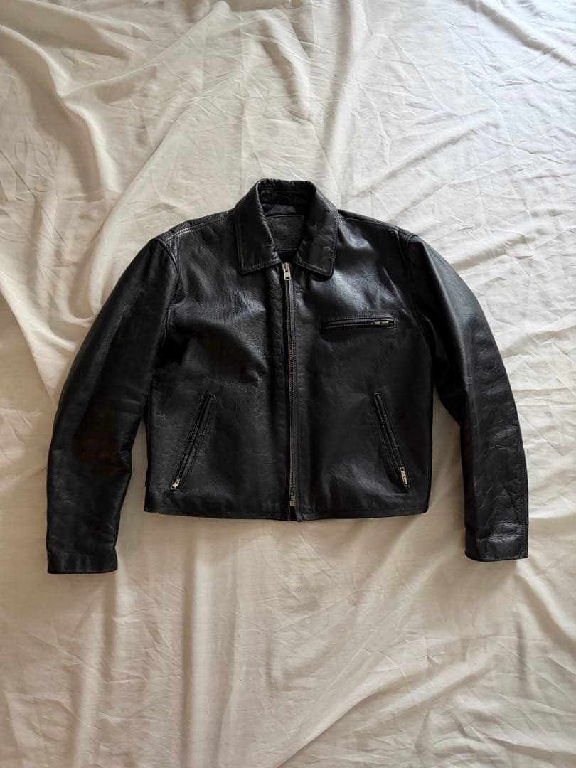 ジャケット・アウター 90s single biker jacket cow leather L VINTAGE COW LEATHER JACKET/S | 古着屋FERANTRACING【公式】|東京