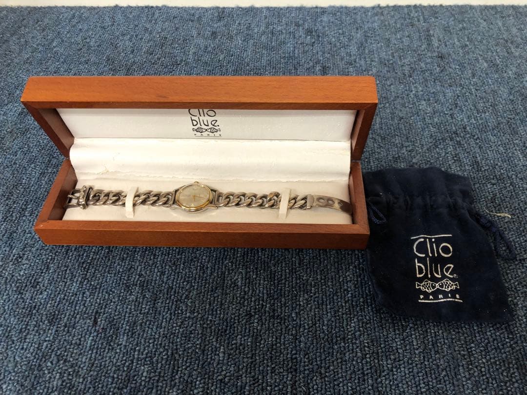 【希少】Clio blue クリオブルー 自動巻き シルバー925 時計 裏スケ Clio blue（クリオブルー） 時計 2タイム レディース シルバー925 50