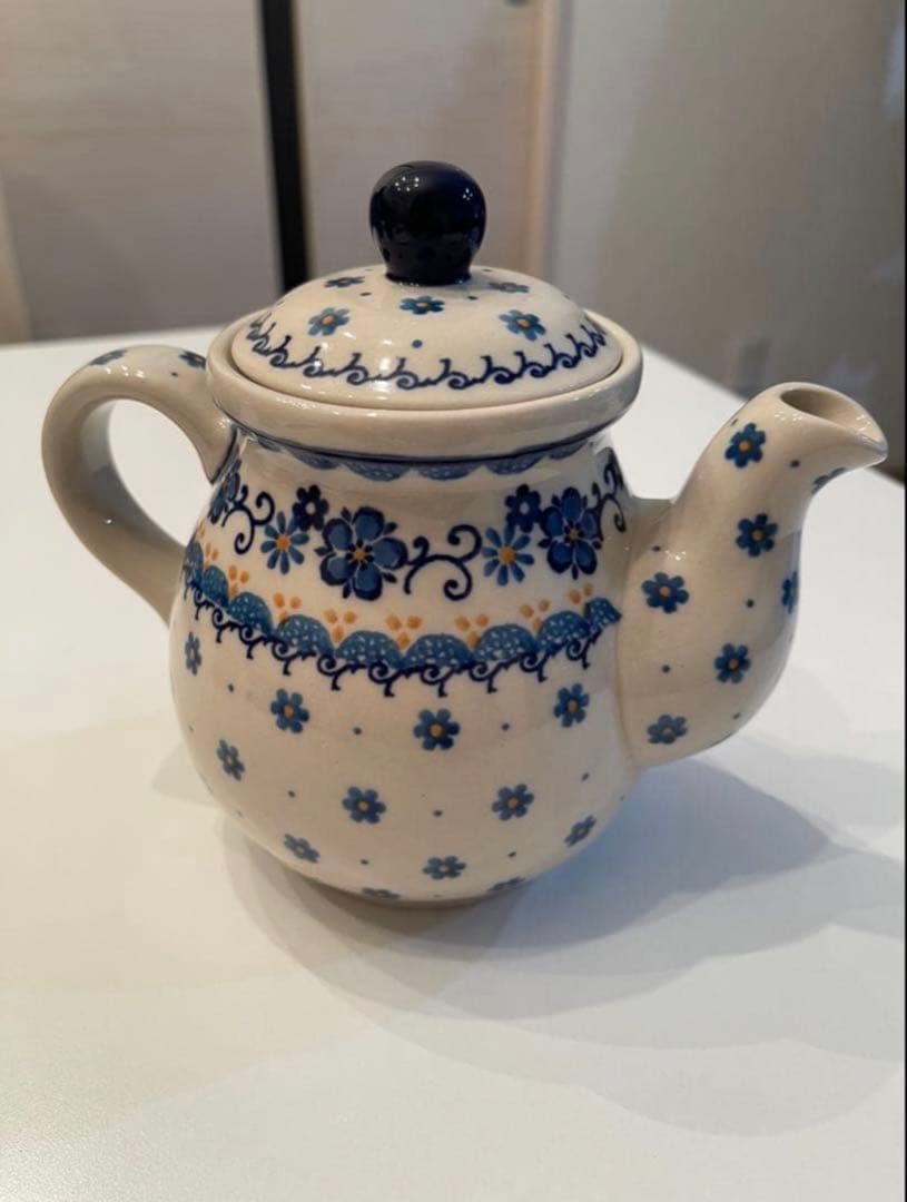 【てる猫】ポーリッシュポタリー　ティーポットとマグカップのセット マグカップ 猫柄 ポーランド陶器 ポーリッシュポタリー 北欧 食器 | 猫