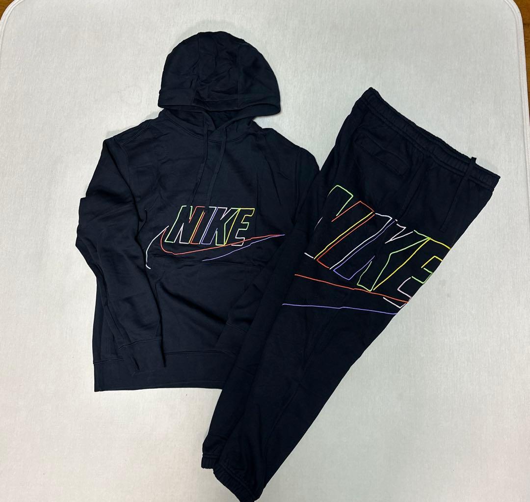 NIKE フーディー・スウェットパンツセット L ブラック ナイキ(NIKE) スウェットウェア パーカー 上下セット スウェット