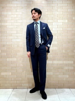 GLR CLOTH サキソニー ストライプ HX NP スーツパンツ ―防シワ―